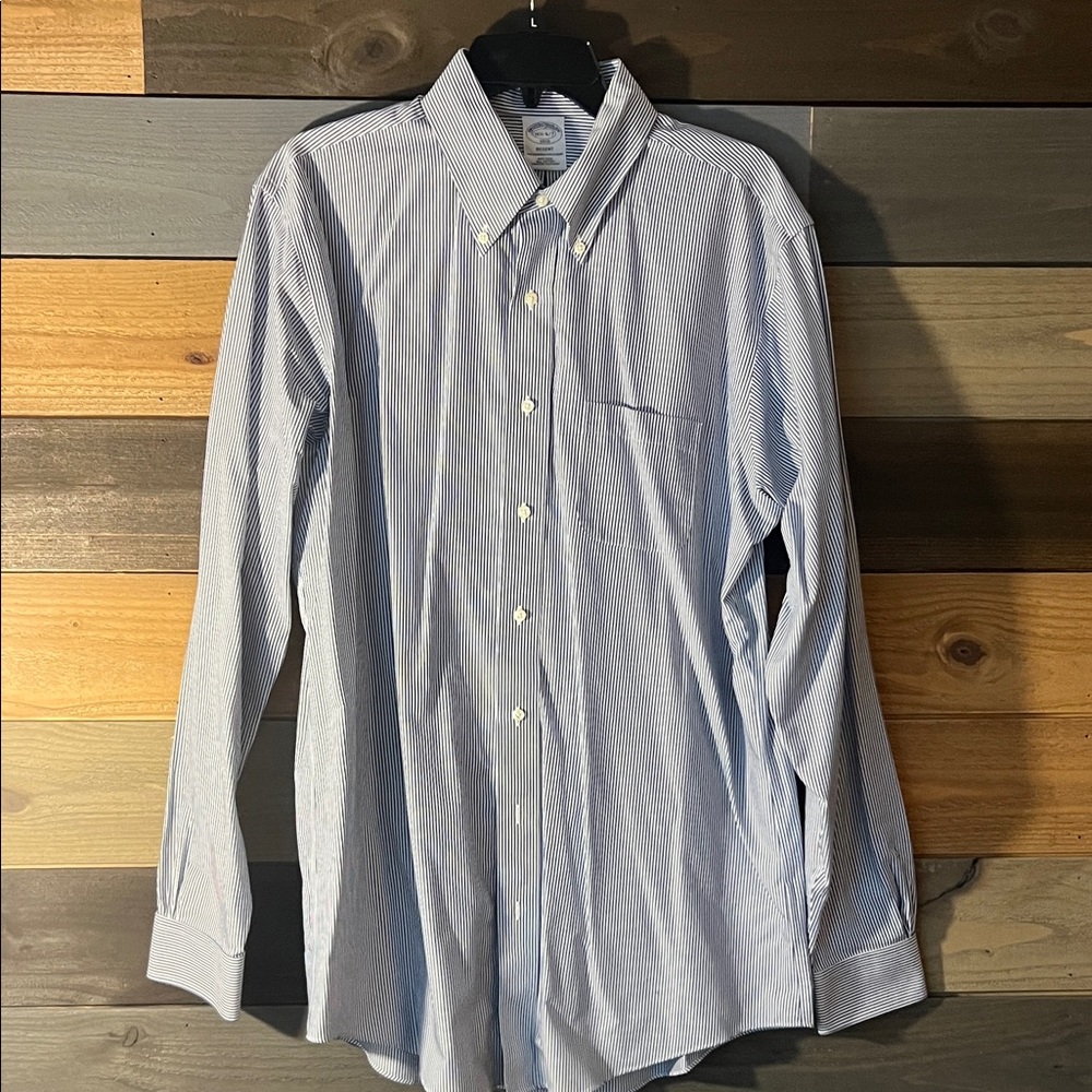 Brooks Brothers Blue and White Striped Dress Shirt